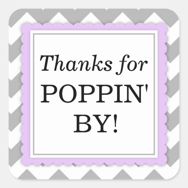 Danke für Poppin' By Square Aufkleber - Zickzack (Vorderseite)