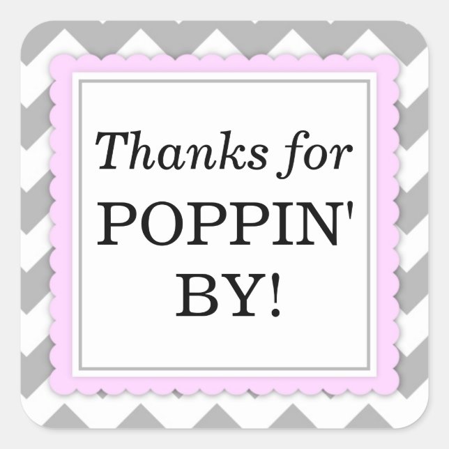 Danke für Poppin' By Square Aufkleber - Zickzack (Vorderseite)