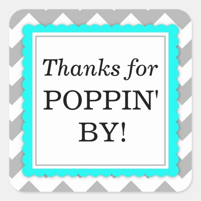 Danke für Poppin' By Square Aufkleber - Zickzack (Vorderseite)