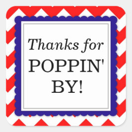 Danke für Poppin' By Square Aufkleber - Zickzack
