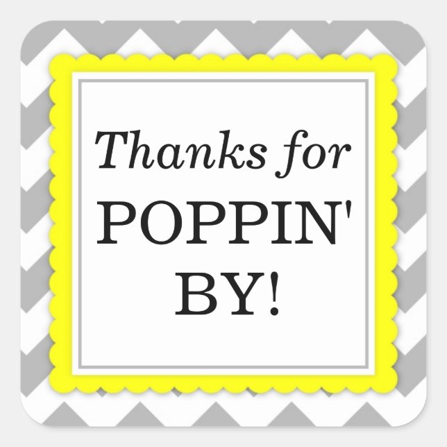 Danke für Poppin' By Square Aufkleber - Zickzack (Vorderseite)