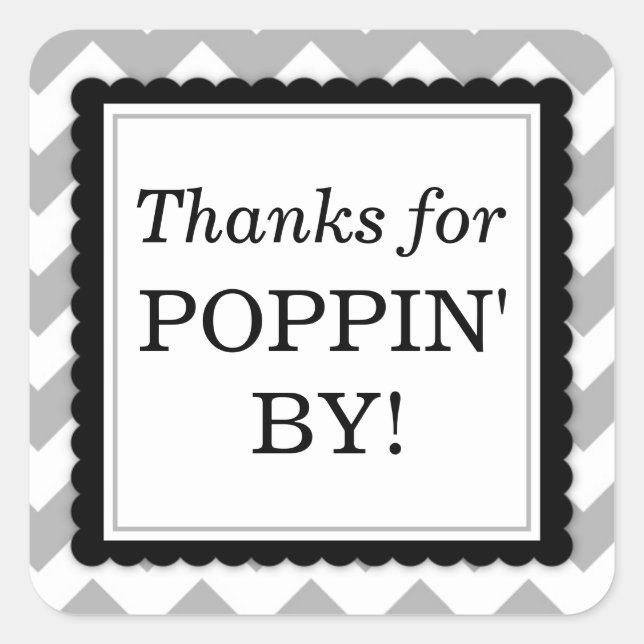 Danke für Poppin' By Square Aufkleber - Zickzack (Vorderseite)