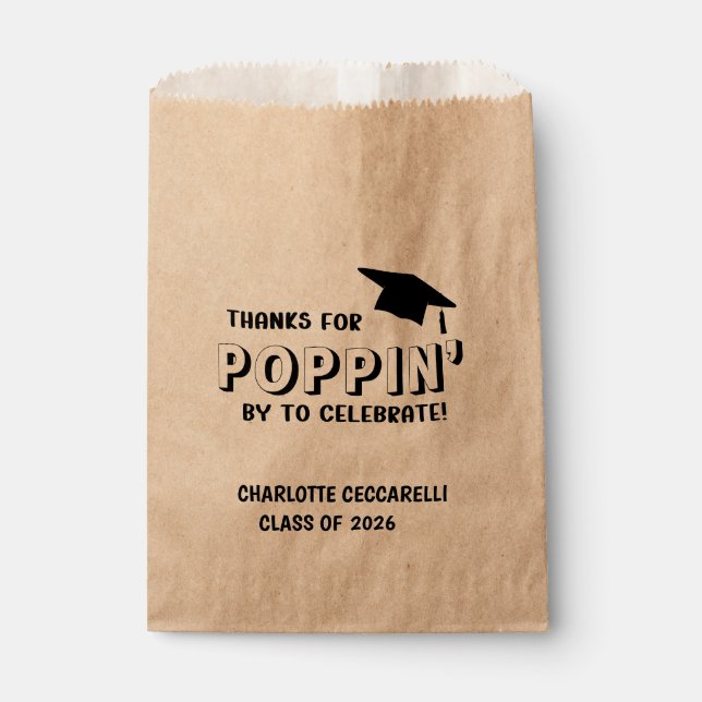 Danke für POPPIN' von Graduation  Geschenktütchen (Vorderseite)