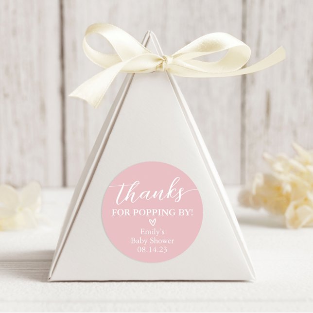 Danke für Popping by Baby Shower Popcorn Runder Aufkleber (Von Creator hochgeladen)
