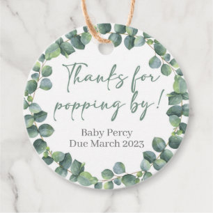Danke für Popping By Champagne Baby Duft Geschenkanhänger