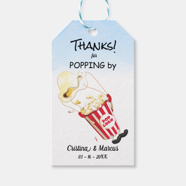 Danke für Popping By Popcorn Event Geschenkanhänger (Vorderseite)