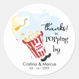 Danke für Popping By Popcorn Event Runder Aufkleber