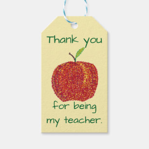 Danke für Sein mein Lehrer Pointillism Apple Geschenkanhänger