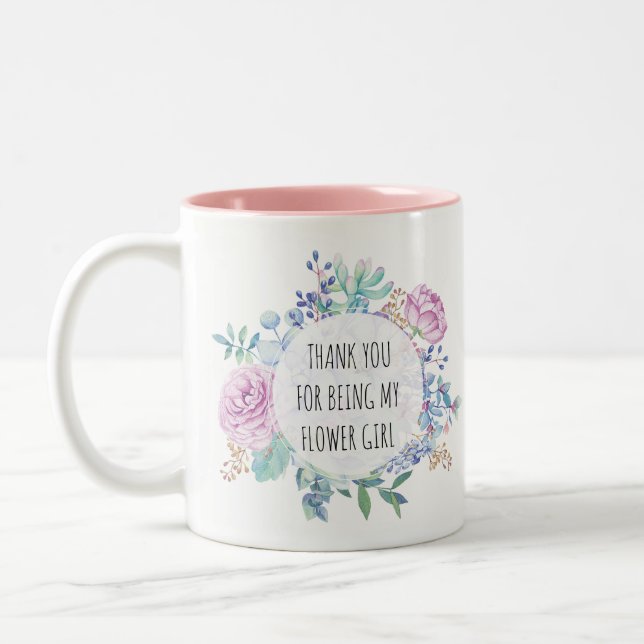 danke für Sein meine BlumenmädchenblumenTasse Zweifarbige Tasse (Links)