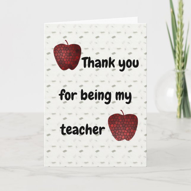 Danke für Sein meine Lehrer-Mosaik-Rot-Äpfel (Vorderseite)