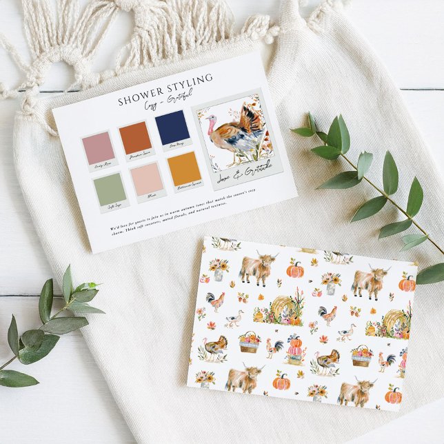 Danke für Sie | Farbe der Babydusche im Herbst Begleitkarte (Von Creator hochgeladen)