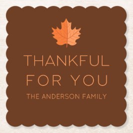 Danke für Sie | Moderner Minimalistischer Erntedan Untersetzer