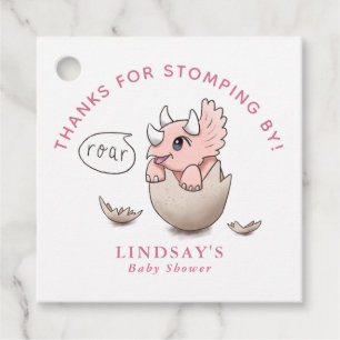 Danke für Stompby Girl Dinosaur Babydusche Geschenkanhänger
