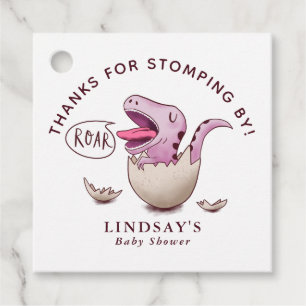 Danke für Stompby Pink Dinosaur Babydusche Geschenkanhänger