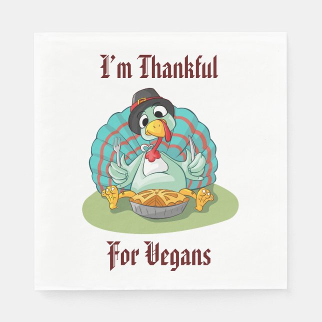 Danke für Vegans Erntedank Holiday Türkei Serviette (Vorderseite)