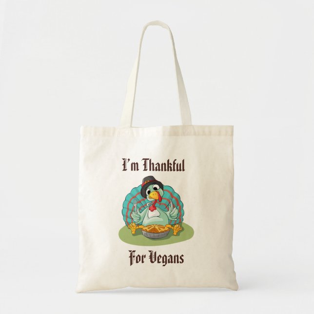 Danke für Vegans Erntedank Holiday Türkei Tragetasche (Vorne)