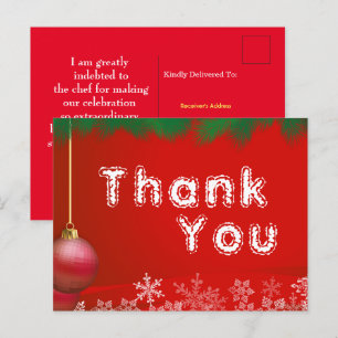Danke für Weihnachtsessen  Postkarte