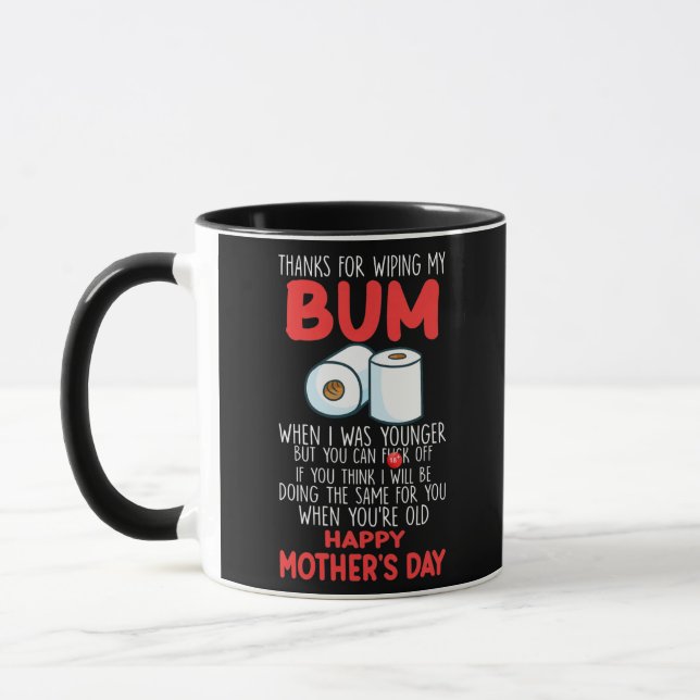 Danke fürs Abwischen von Kaugummi, als ich jünger  Tasse (Links)