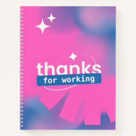 Danke fürs Arbeiten, Pink Blue Dream Notizbuch