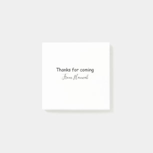 Danke fürs Kommen Add Name Textnachricht Babyshowe Post-it Klebezettel