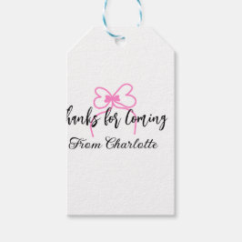 Danke fürs Kommen Add Name Textnachricht rosa Schl Geschenkanhänger