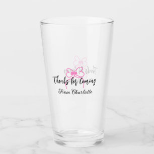 Danke fürs Kommen add name Textnachricht rosa Schl Glas