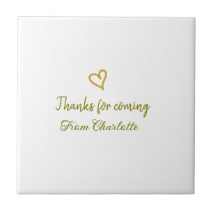 Danke fürs Kommen. Fügen Sie den Namen der Textnac Fliese