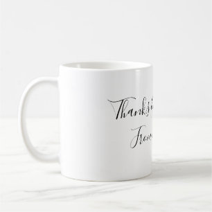 Danke fürs Kommen Name des Textes goldenes Herz Kaffeetasse