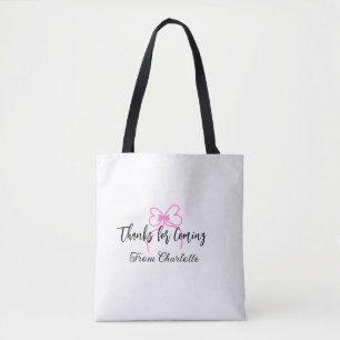 Danke fürs Kommen Name des Textes Nachricht rosa S Tasche