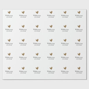 Danke fürs Kommen Name Text Nachricht goldenes Her Geschenkpapier