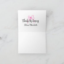 Danke fürs Kommen Name Textnachricht rosa Schleife