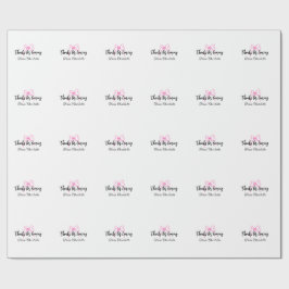 Danke fürs Kommen Name Textnachricht rosa Schleife Geschenkpapier