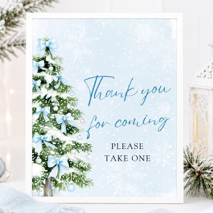 Danke fürs Kommen zur Blaue Schleifen Weihnachts-B Poster