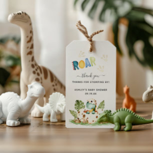 Danke fürs Vorbeistampfen Dino-Baby-Party Geschenkanhänger