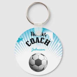 Danke Fußball Coach Aqua Blue Stars Ball Schlüsselanhänger