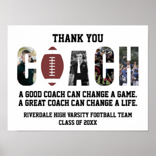 Danke Fußballtrainer Sport Von Der Mannschaft Cool Poster