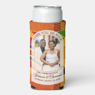 DANKE GÄSTE Afrikanische ghanaische Kente HOCHZEIT Selters Dosenkühler