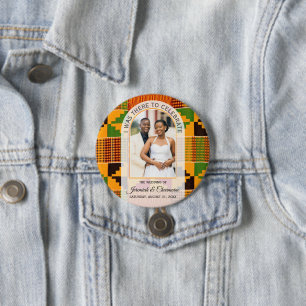 DANKE GÄSTEGEGENSTÄNDE Afrika Ghana Kente HOCHZEIT Button