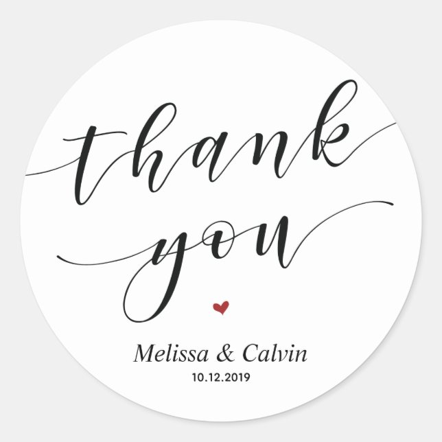 Danke Gastgeschenk Hochzeit Wedding Sticker / Labe (Vorderseite)
