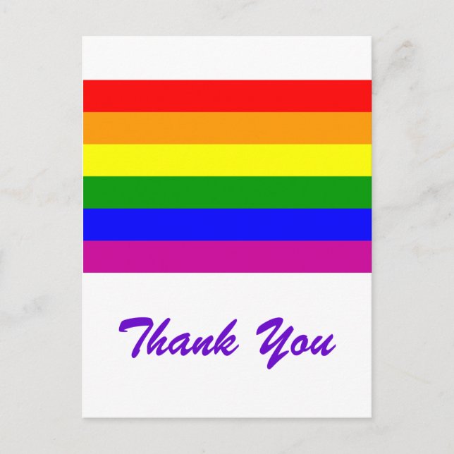 Danke / Gay Rainbow Wedding Postkarte (Vorderseite)