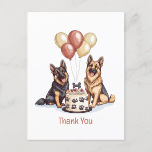 Danke Geburtstag Deutsche Schäferhunde Postkarte