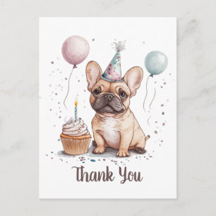 Danke Geburtstag Französischer Bulldogge Postkarte