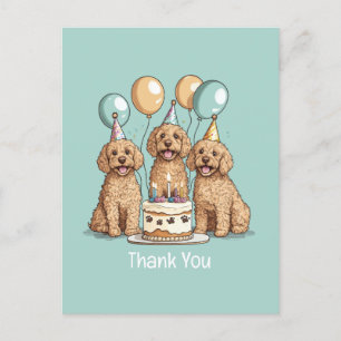Danke Geburtstag Goldendoodle Hunde Postkarte