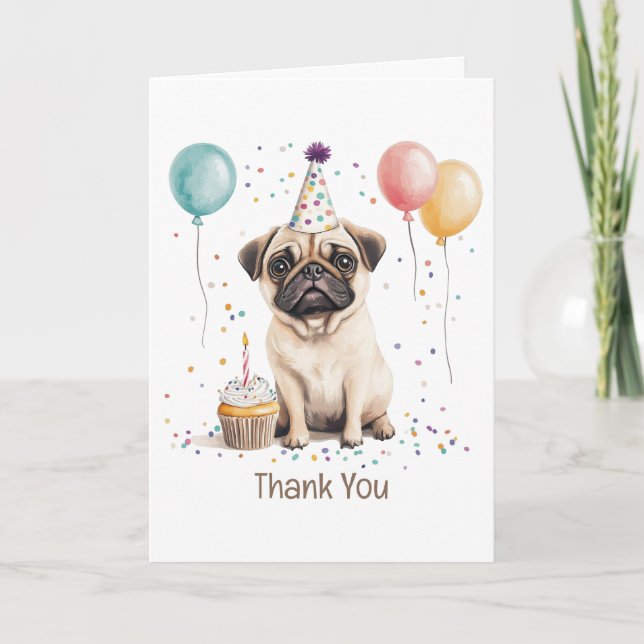 Danke Geburtstag Mops Hund (Vorderseite)
