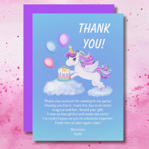 Danke Geburtstags-Einhorn mit Kuchen