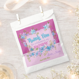 Danke Geburtstagsparty Floral Pink Polka Dots Geschenktütchen