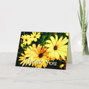 Danke Gelbe Blumen mit Regentropfen Karte