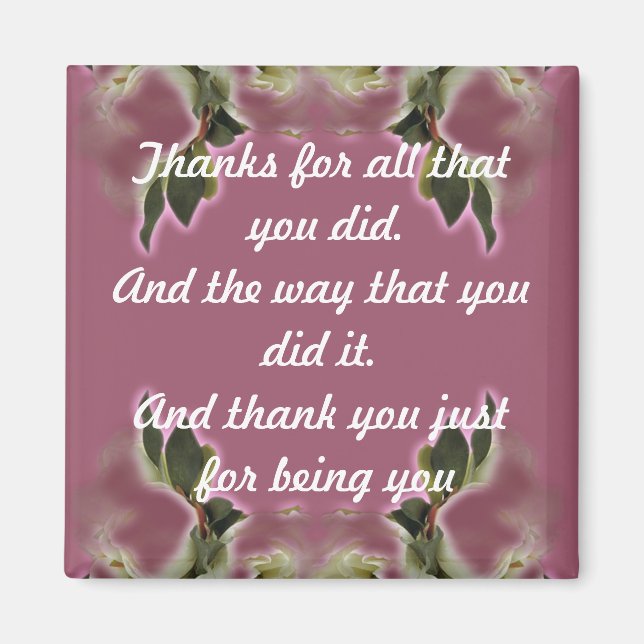 Danke Geschenk - Magnet - Vintage Dusty-Rose (Vorne)