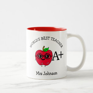 Danke, Geschenk zur Würdigung des besten Lehrers d Zweifarbige Tasse