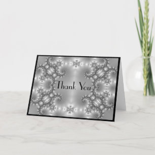 Danke Glittery silbernes Schwarzes